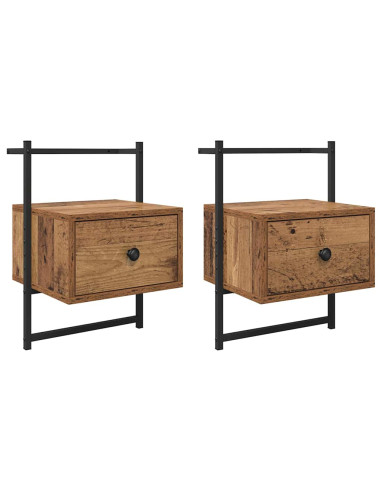 Armadio da Notte 2 pcs Legno vecchio 35 x 30 x 51 cm
