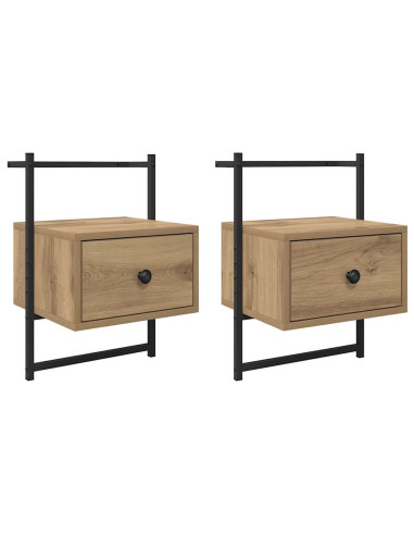 Armadio da Notte 2 pcs Rovere artigianale 35 x 30 x 51 cm