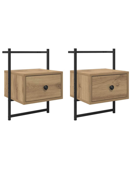 Armadio da Notte 2 pcs Rovere artigianale 35 x 30 x 51 cm