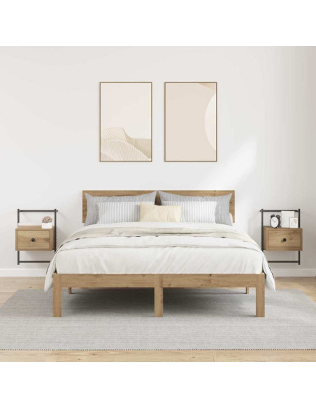 Armadio da Notte 2 pcs Rovere artigianale 35 x 30 x 51 cm