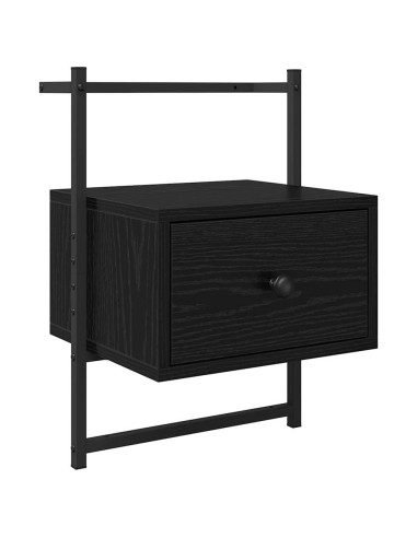 Armadio da Notte Rovere Nero 35 x 30 x 51 cm Legno multistrato