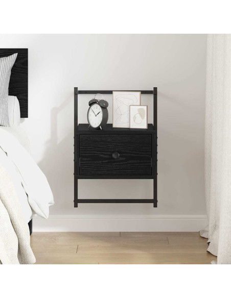 Armadio da Notte Rovere Nero 35 x 30 x 51 cm Legno multistrato