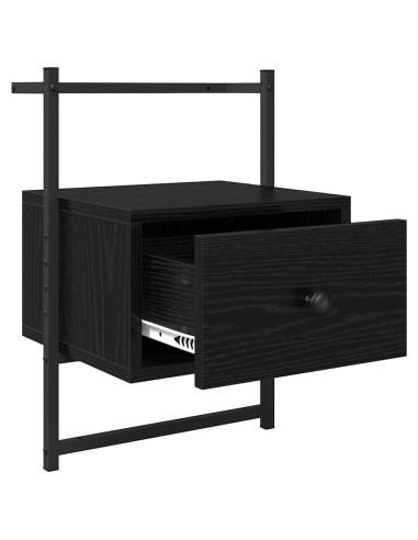 Armadio da Notte Rovere Nero 35 x 30 x 51 cm Legno multistrato