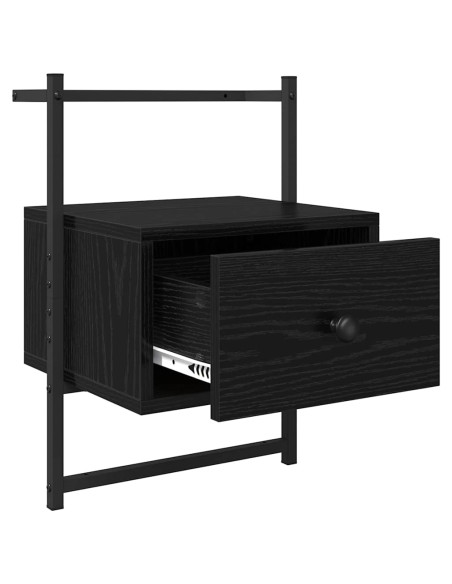 Armadio da Notte Rovere Nero 35 x 30 x 51 cm Legno multistrato