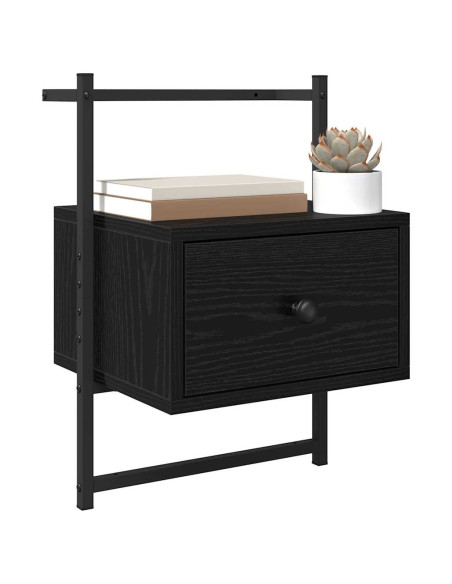 Armadio da Notte con cassetto 2 pcs Rovere Nero 35 x 30 x 51 cm