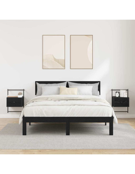 Armadio da Notte con cassetto 2 pcs Rovere Nero 35 x 30 x 51 cm