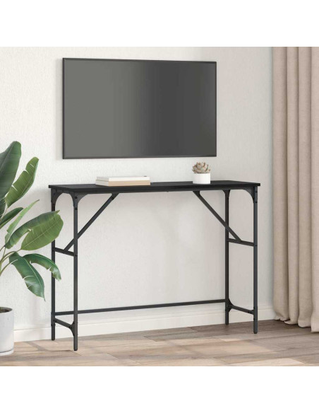 Tavolo consolle Rovere Nero 100 x 32 x 75 cm Legno multistrato