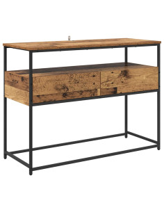 Tavolo consolle con cassetto Legno vecchio 100 x 40 x 75 cm 2