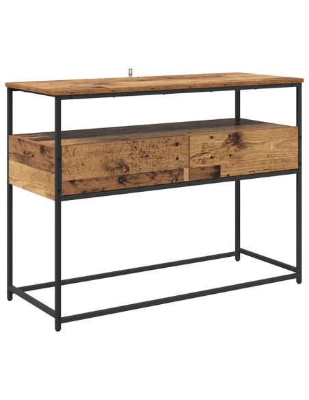 Tavolo consolle con cassetto Legno vecchio 100 x 40 x 75 cm