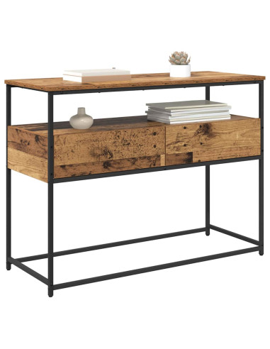 Tavolo consolle con cassetto Legno vecchio 100 x 40 x 75 cm