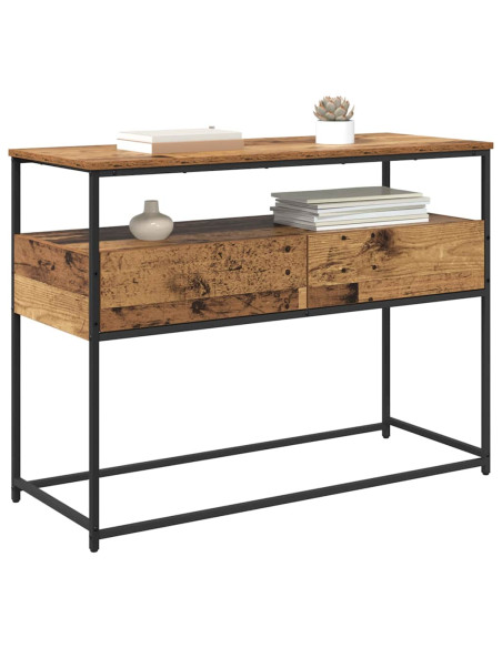 Tavolo consolle con cassetto Legno vecchio 100 x 40 x 75 cm