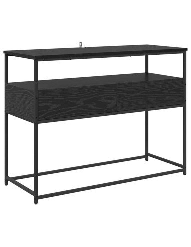 Tavolo consolle Rovere Nero 100 x 40 x 75 cm Legno multistrato