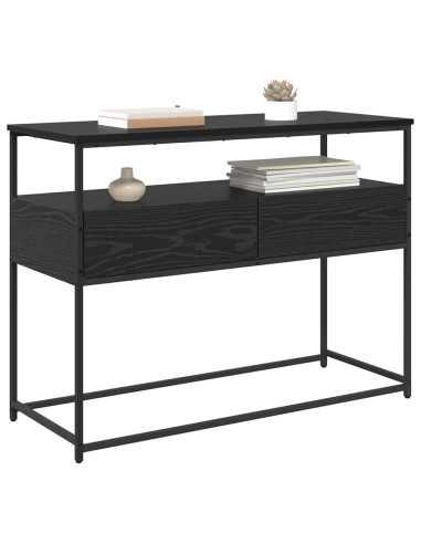 Tavolo consolle Rovere Nero 100 x 40 x 75 cm Legno multistrato