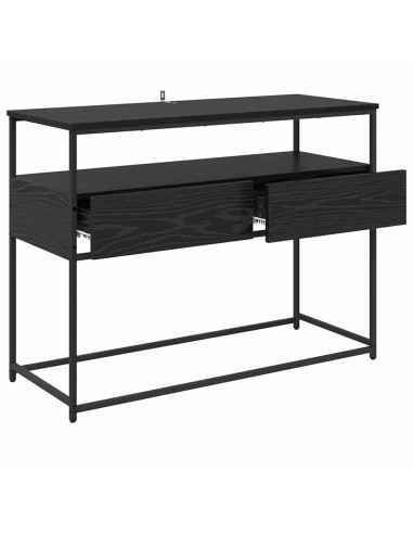 Tavolo consolle Rovere Nero 100 x 40 x 75 cm Legno multistrato