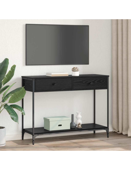 Tavolo consolle con cassetto Rovere Nero 100 x 34,5 x 75 cm
