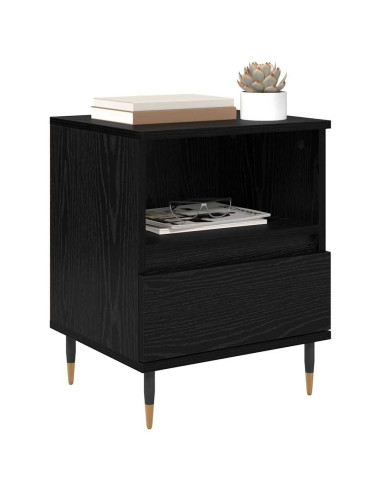 Armadio da Notte Rovere Nero 40 x 35 x 50 cm Legno multistrato