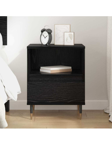 Armadio da Notte Rovere Nero 40 x 35 x 50 cm Legno multistrato