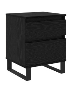 Armadio da Notte Rovere Nero 40 x 35 x 50 cm Legno multistrato 2