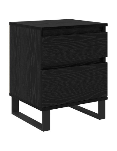 Armadio da Notte Rovere Nero 40 x 35 x 50 cm Legno multistrato