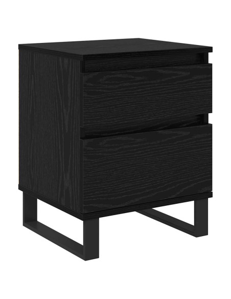 Armadio da Notte Rovere Nero 40 x 35 x 50 cm Legno multistrato