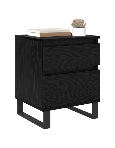 Armadio da Notte Rovere Nero 40 x 35 x 50 cm Legno multistrato