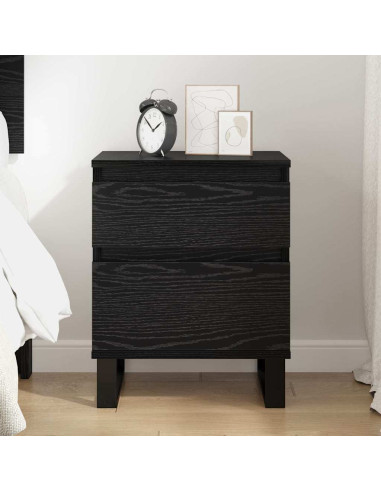 Armadio da Notte Rovere Nero 40 x 35 x 50 cm Legno multistrato