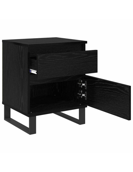 Armadio da Notte Rovere Nero 40 x 35 x 50 cm Legno multistrato