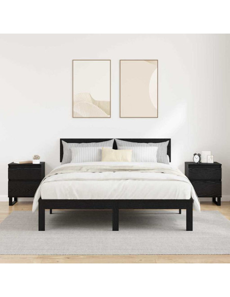 Armadio da Notte con cassetto 2 pcs Rovere Nero 40 x 35 x 50 cm