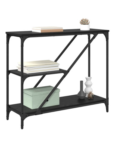 Tavolo consolle Rovere Nero 88,5 x 30 x 75 cm Legno multistrato