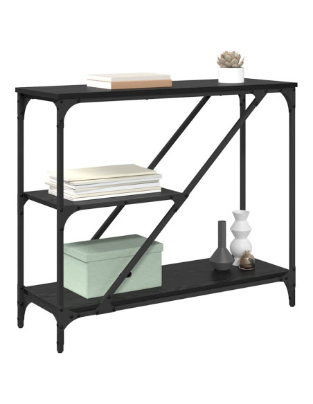 Tavolo consolle Rovere Nero 88,5 x 30 x 75 cm Legno multistrato