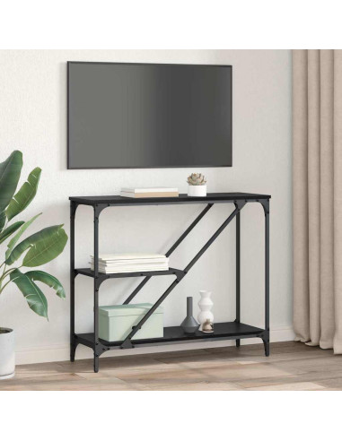 Tavolo consolle Rovere Nero 88,5 x 30 x 75 cm Legno multistrato