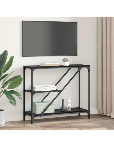 Tavolo consolle Rovere Nero 88,5 x 30 x 75 cm Legno multistrato