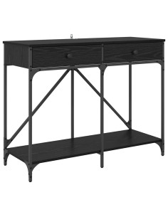 Tavolo consolle con cassetto Rovere Nero 100 x 39 x 78,5 cm 2