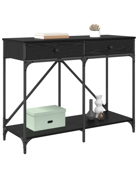 Tavolo consolle con cassetto Rovere Nero 100 x 39 x 78,5 cm
