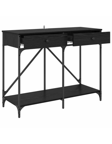 Tavolo consolle con cassetto Rovere Nero 100 x 39 x 78,5 cm