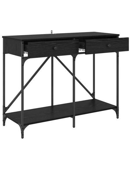 Tavolo consolle con cassetto Rovere Nero 100 x 39 x 78,5 cm