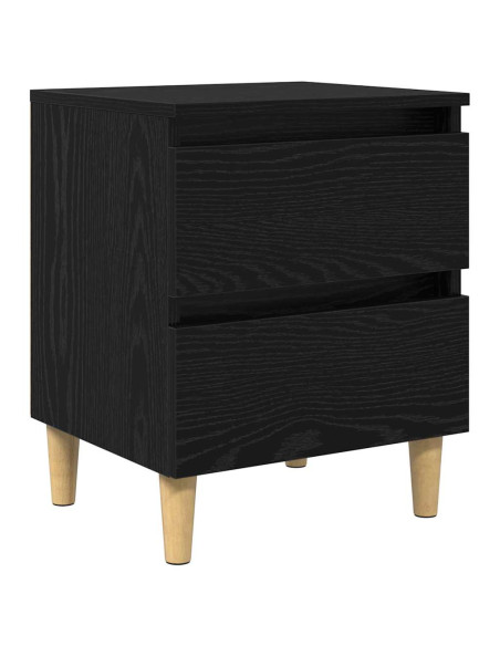 Armadietto per letto con cassetto Rovere Nero 40 x 35 x 50 cm