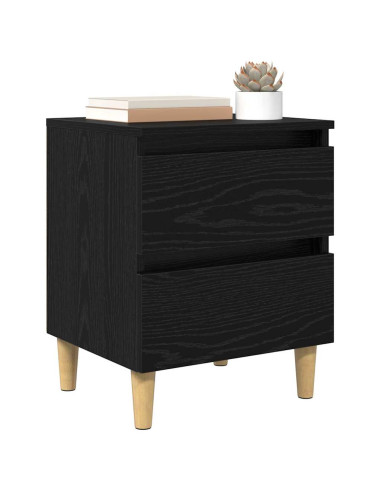 Armadietto per letto con cassetto Rovere Nero 40 x 35 x 50 cm