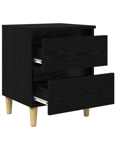 Armadietto per letto con cassetto Rovere Nero 40 x 35 x 50 cm
