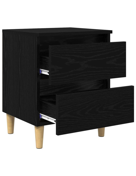 Armadietto per letto con cassetto Rovere Nero 40 x 35 x 50 cm