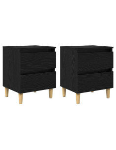 Mobiletti da letto 2 pcs Rovere Nero 40 x 35 x 50 cm 2