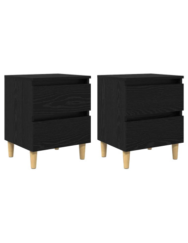 Mobiletti da letto 2 pcs Rovere Nero 40 x 35 x 50 cm