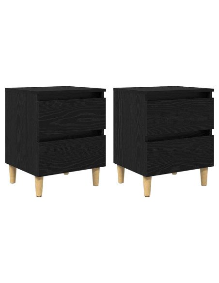 Mobiletti da letto 2 pcs Rovere Nero 40 x 35 x 50 cm