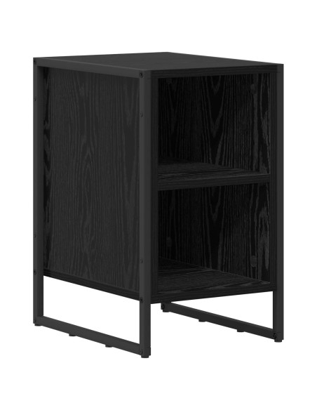 Comodino 2 pcs Rovere Nero 39.5 x 30 x 50 cm Legno multistrato