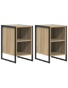 Comodino 2 pcs Sonoma 39.5 x 30 x 50 cm Legno multistrato 2