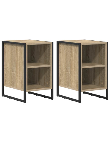 Comodino 2 pcs Sonoma 39.5 x 30 x 50 cm Legno multistrato