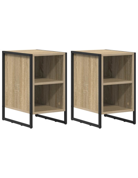 Comodino 2 pcs Sonoma 39.5 x 30 x 50 cm Legno multistrato