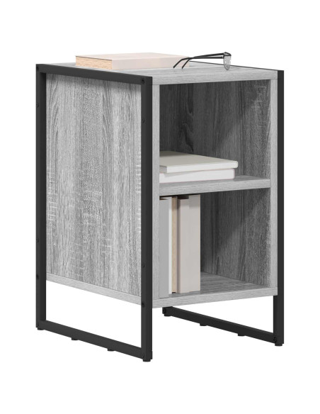 Comodino Grigio Sonoma 39.5 x 30 x 50 cm Legno multistrato
