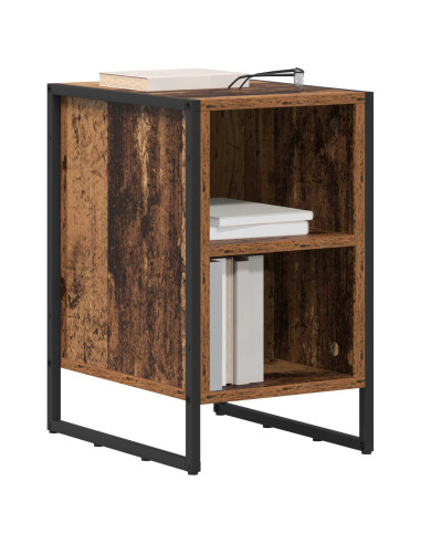 Comodino 2 pcs Legno vecchio 39.5 x 30 x 50 cm