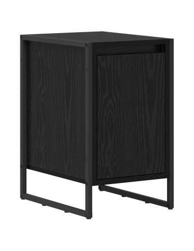 Comodino Rovere Nero 39,5 x 30 x 50 cm Legno multistrato